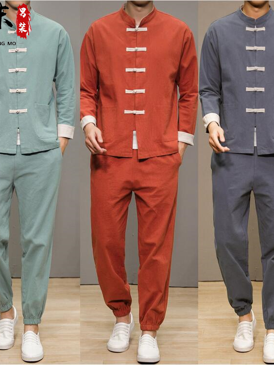 Health & Wellness Lions - Chinese Style Cotton Linen Tang Suit