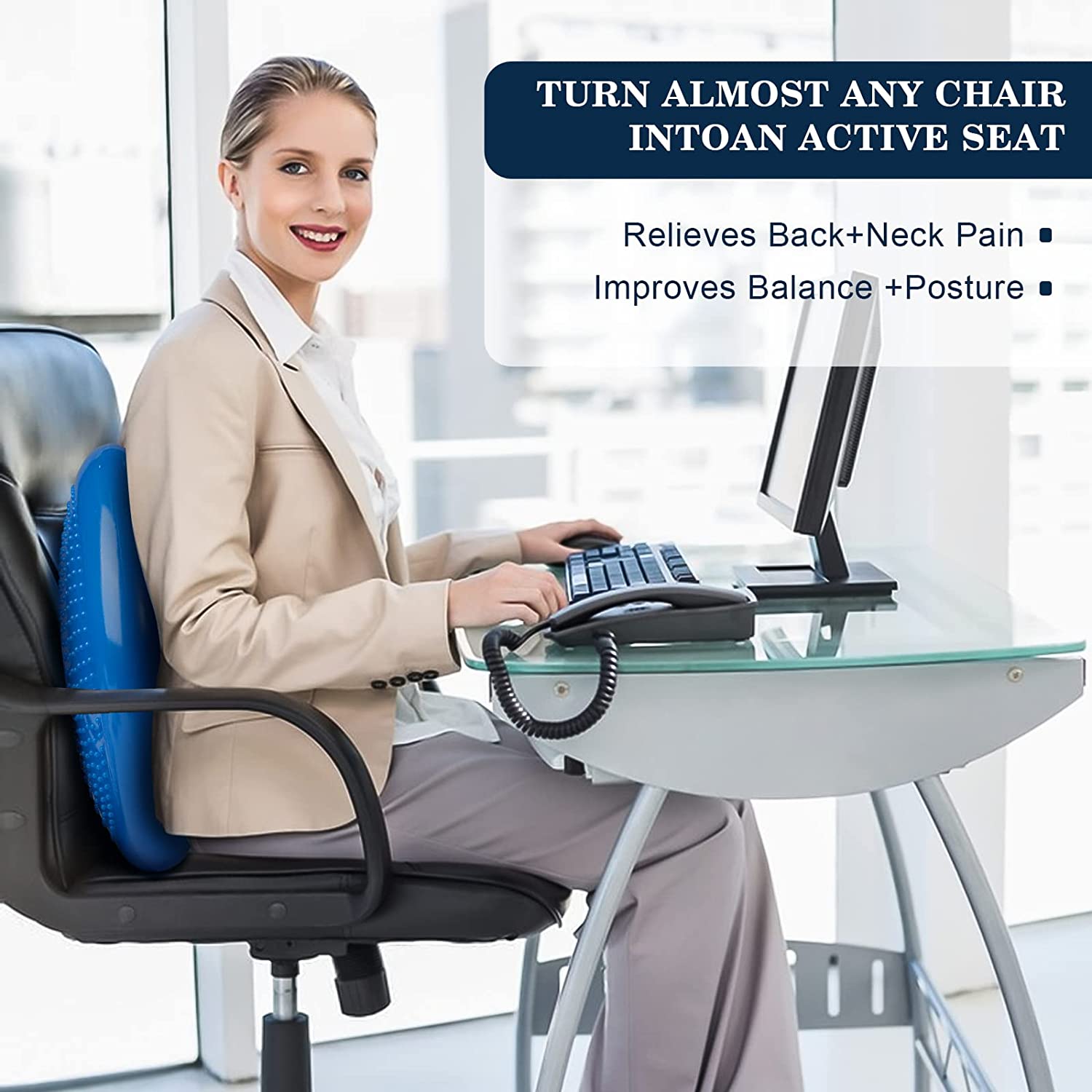 Balance Cushion Disc - Inflated Air Stability Wobble Cushion -