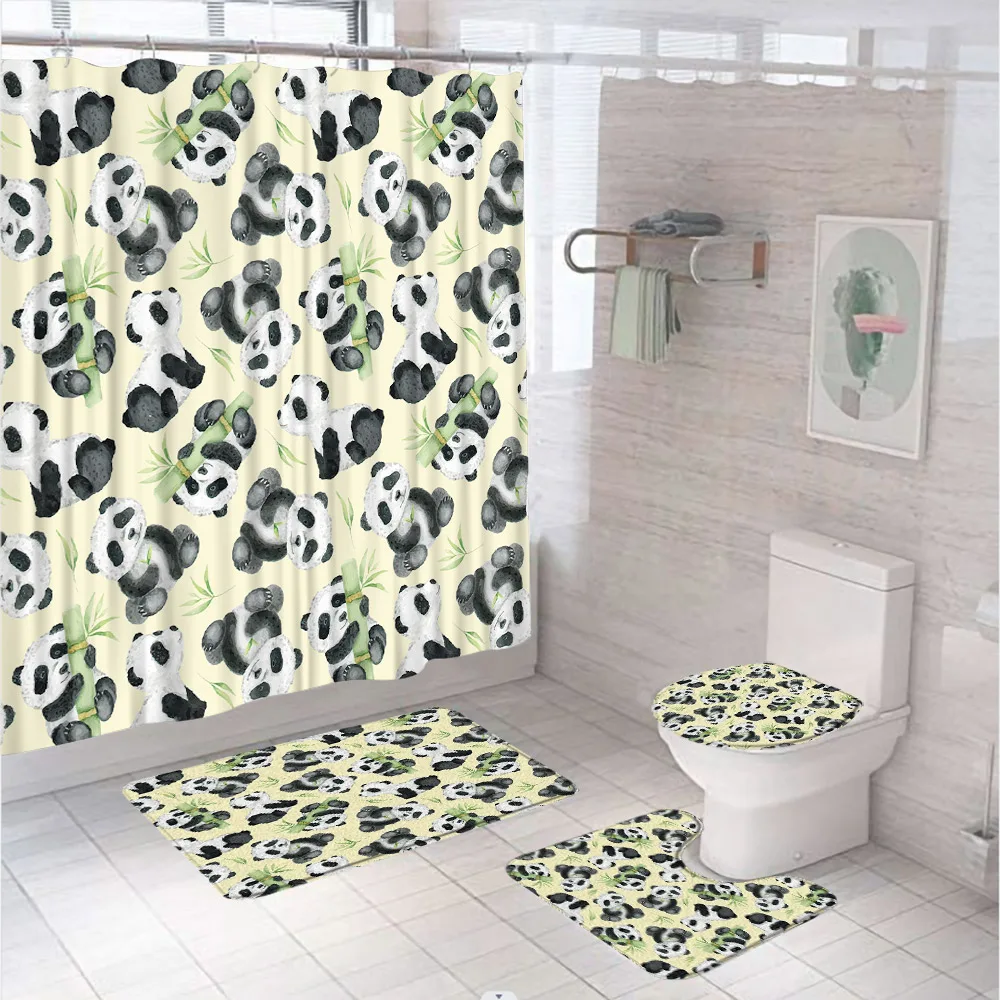 4Pc Watercolor Green Bamboo Sh - огляд і ціна Bamboo Bath Mat