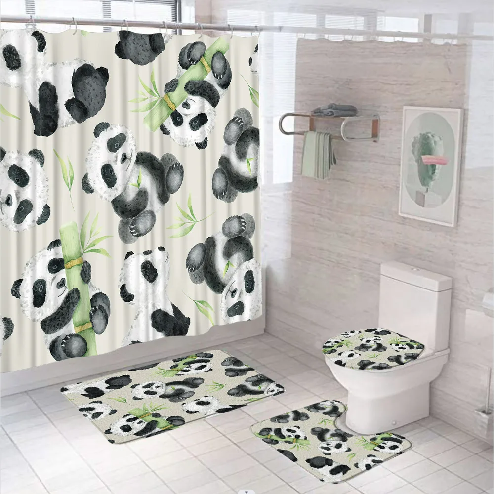 4Pc Watercolor Green Bamboo Sh - огляд і ціна Bamboo Bath Mat
