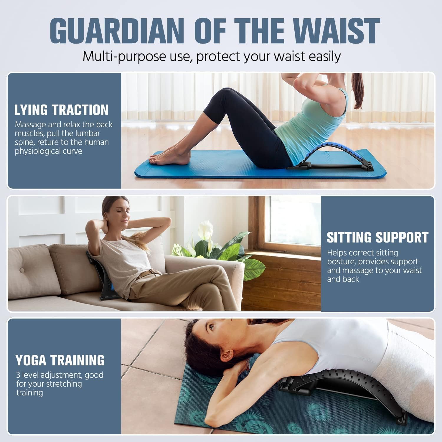 Multi-Level Back Stretching De - огляд і ціна Back Stretcher Lumbar