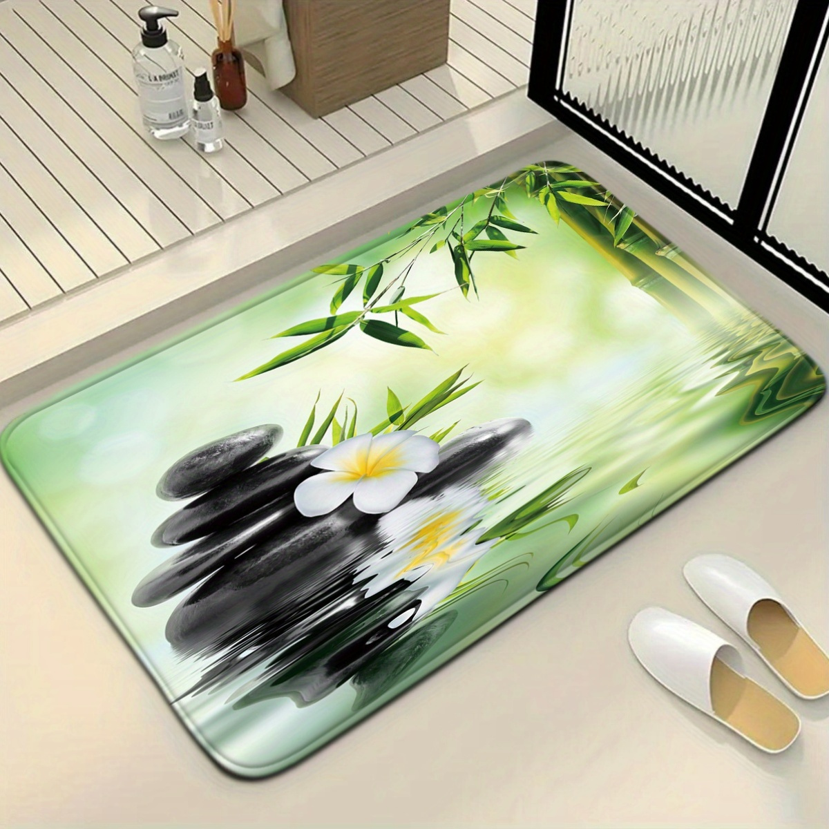 3-Piece Chinese Bamboo Water F - огляд і ціна Bamboo Bath Mat