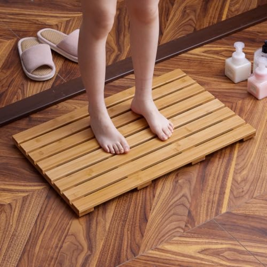 Bamboo Bath Mat for Shower wit - огляд і ціна Bamboo Bath Mat