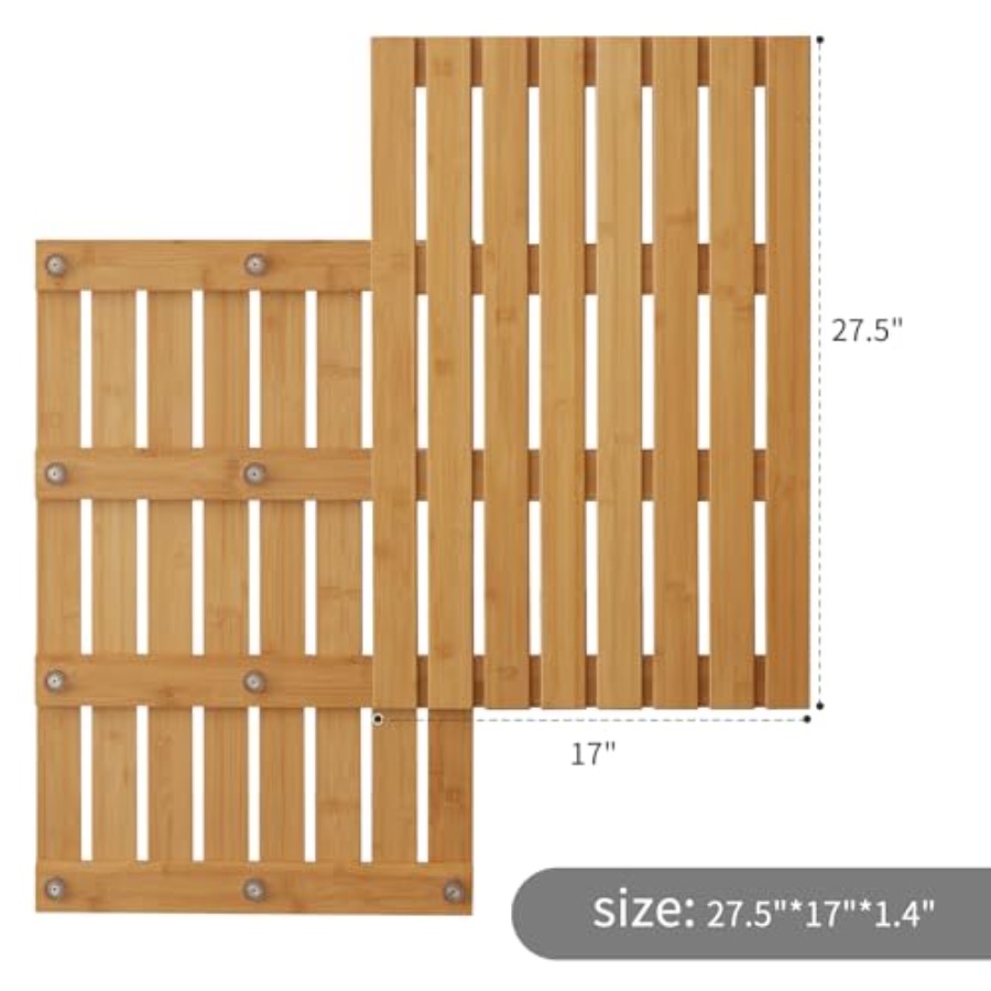 Bamboo Bath Mat for Shower wit - огляд і ціна Bamboo Bath Mat
