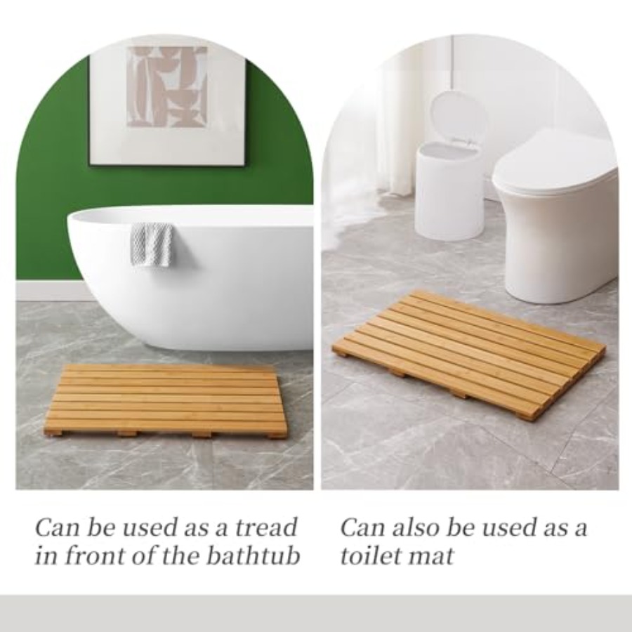 Bamboo Bath Mat for Shower wit - огляд і ціна Bamboo Bath Mat