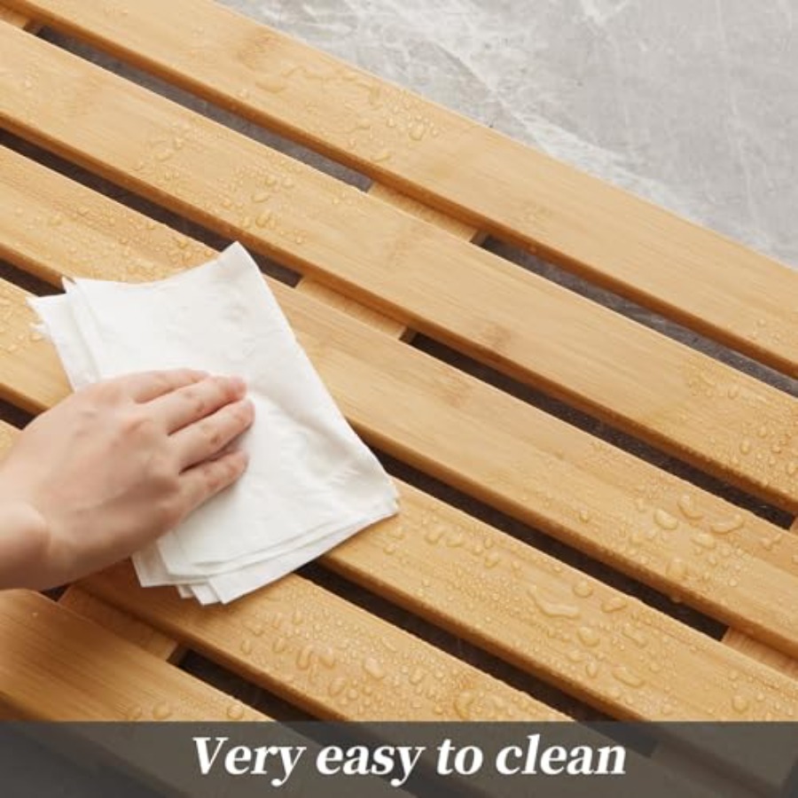 Bamboo Bath Mat for Shower wit - огляд і ціна Bamboo Bath Mat