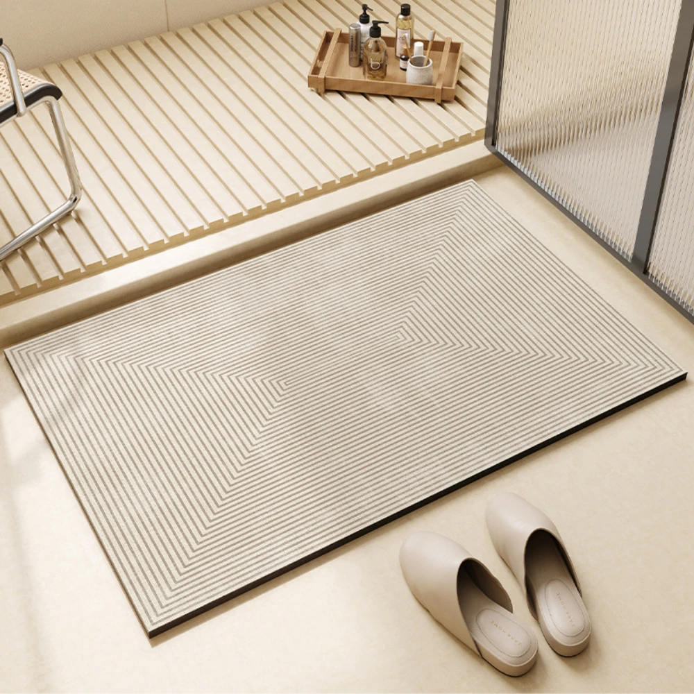 Light Coffee Geometric Line Di - огляд і ціна Bamboo Bath Mat