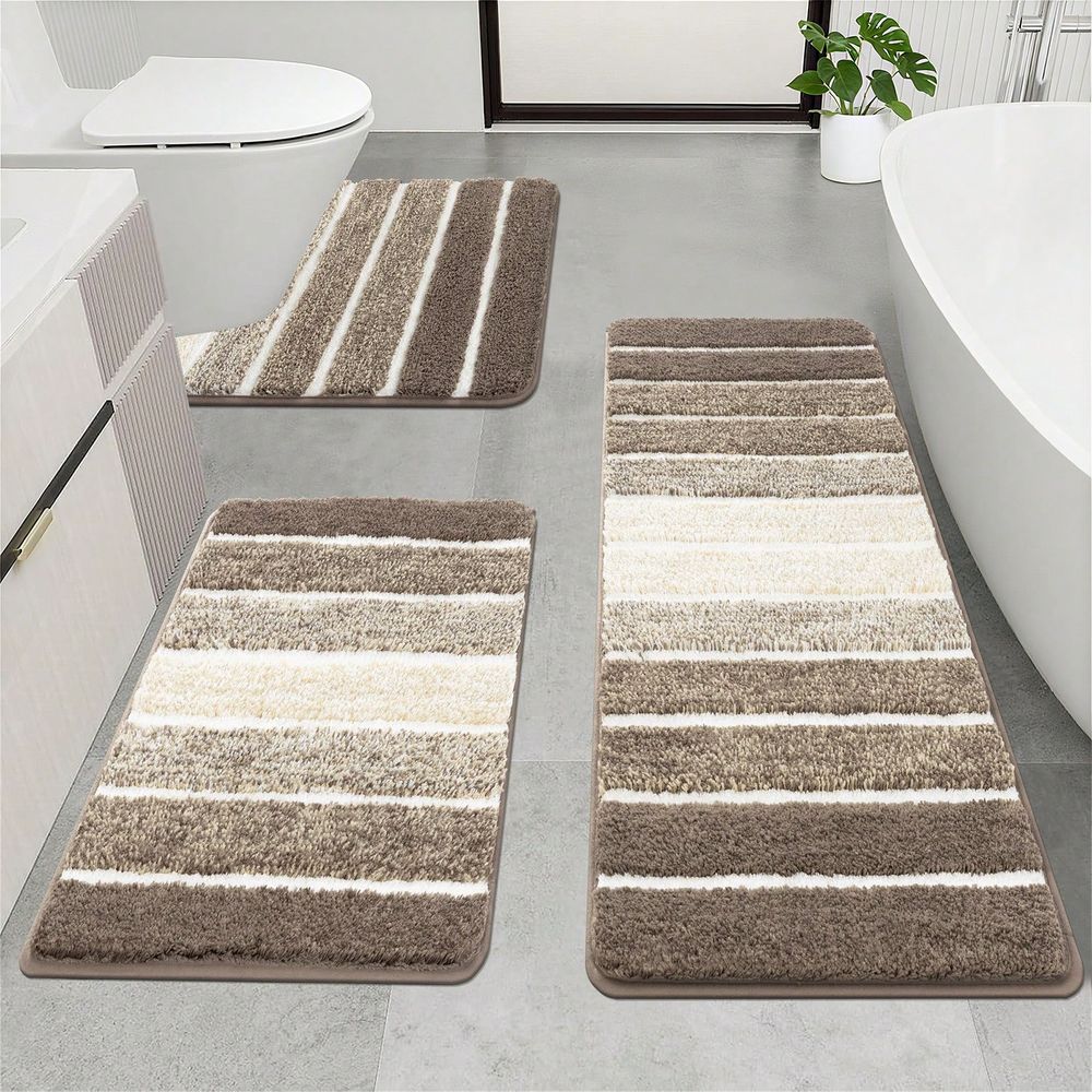 3 Piece Bathroom Rug Mat Set,  - огляд і ціна Bamboo Bath Mat