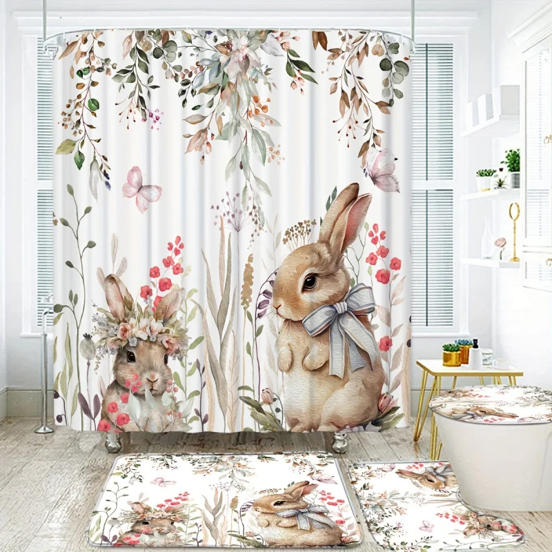 4pcs Cute Rabbit Easter Patter - огляд і ціна Bamboo Bath Mat
