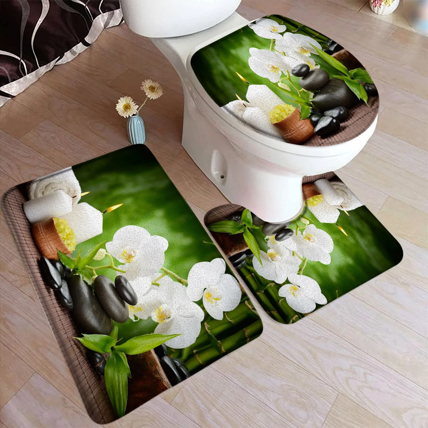 Zen Green Bamboo Bath Mat Set  - огляд і ціна Bamboo Bath Mat