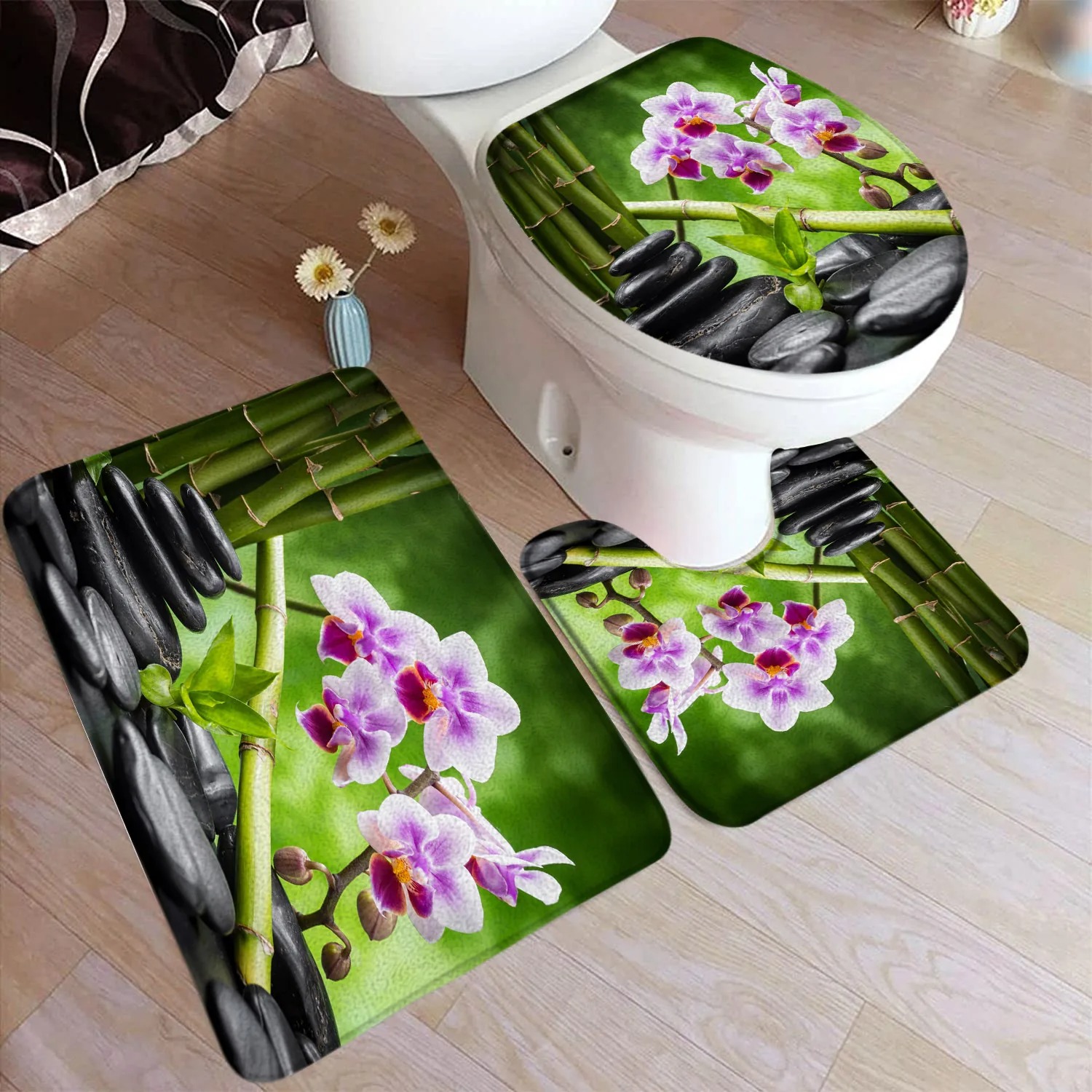 Zen Green Bamboo Bath Mat Set  - огляд і ціна Bamboo Bath Mat