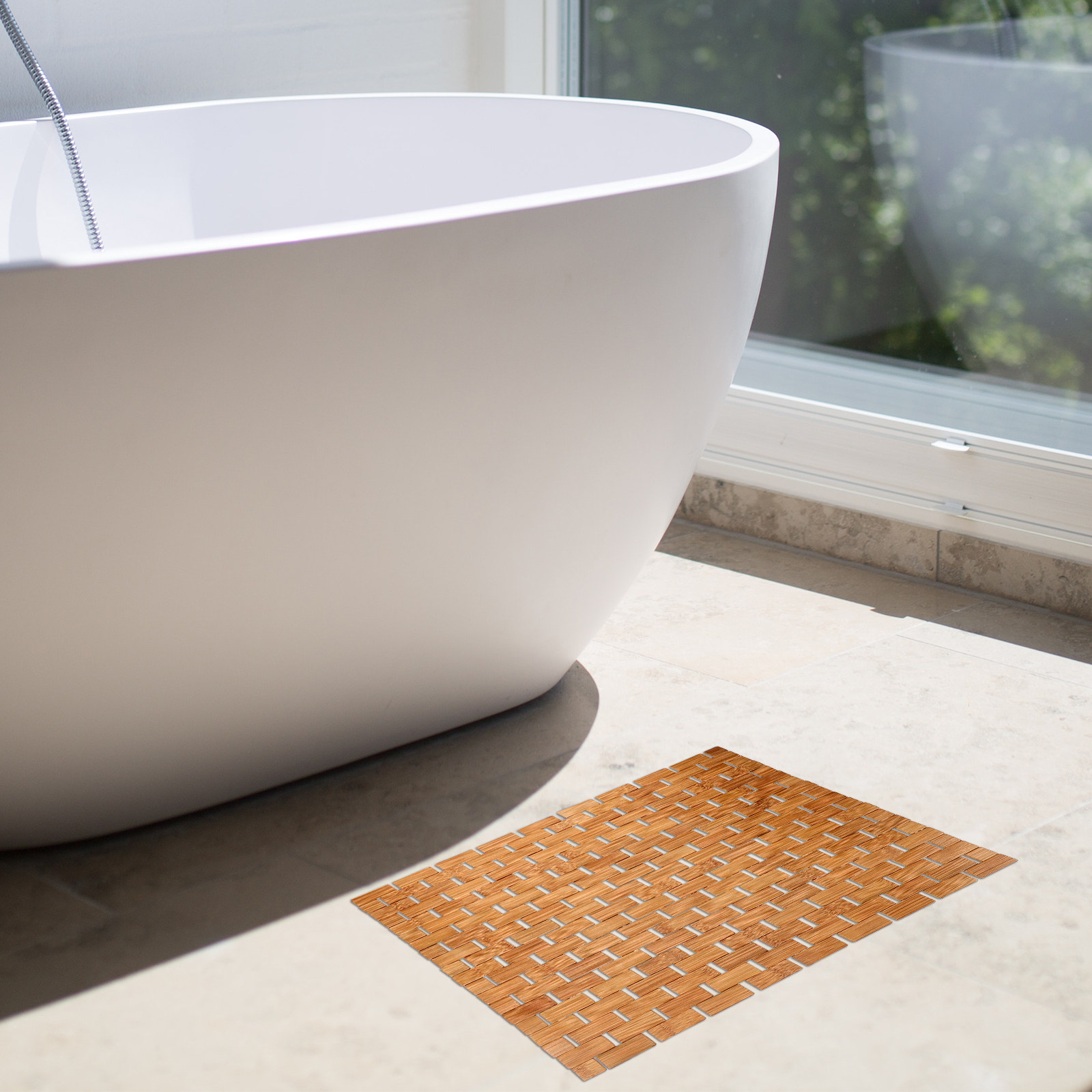 Bamboo Shower Floor Mat Square - огляд і ціна Bamboo Bath Mat