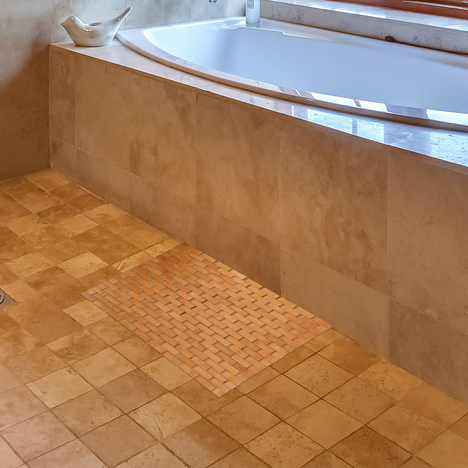 Bamboo Shower Floor Mat Square - огляд і ціна Bamboo Bath Mat
