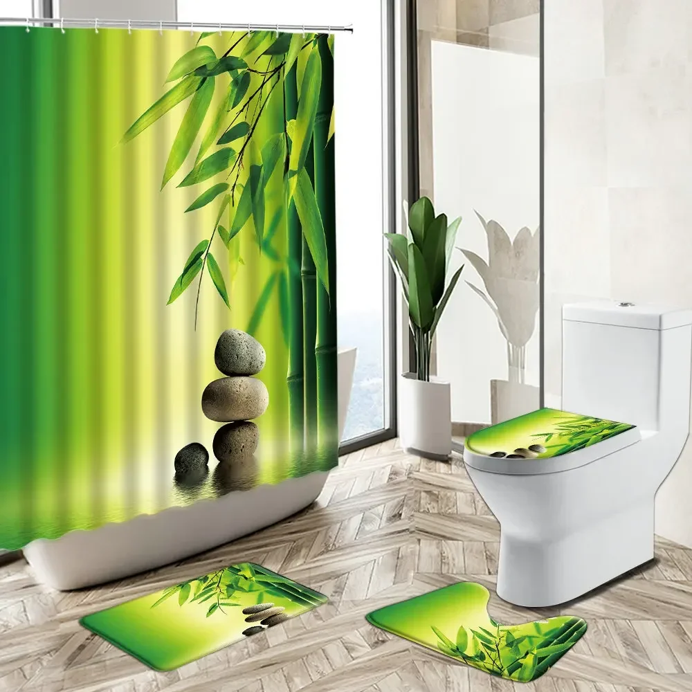 Shower Curtain Orchid Green Ba - огляд і ціна Bamboo Bath Mat