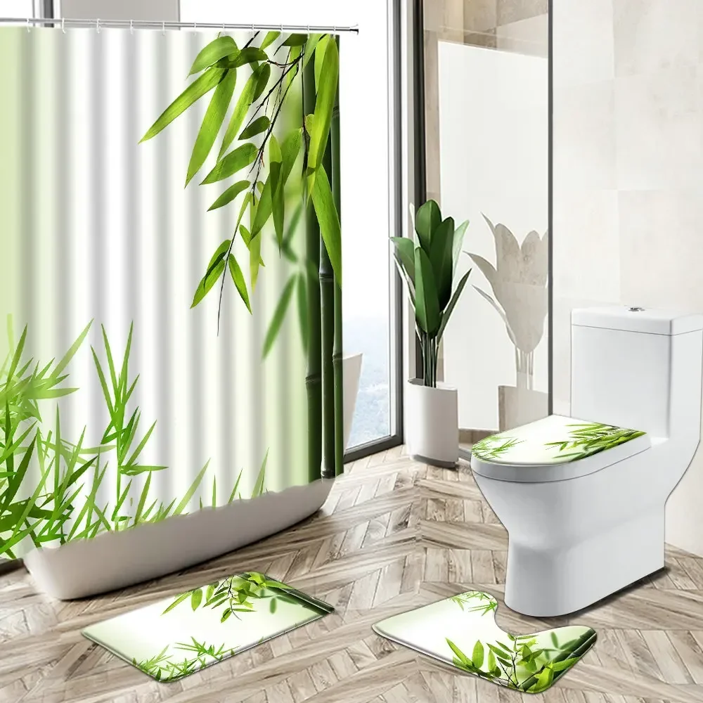 Shower Curtain Orchid Green Ba - огляд і ціна Bamboo Bath Mat